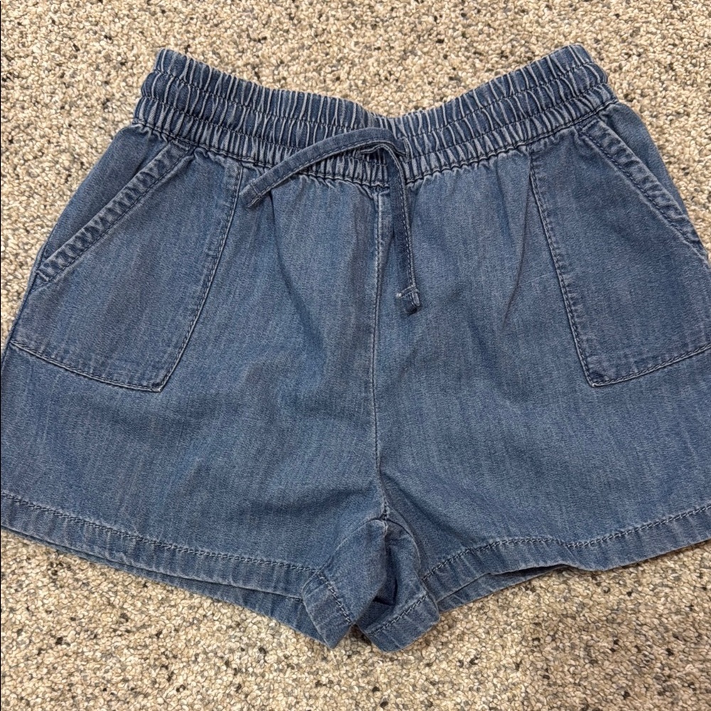 Janie and Jack Casual Blue Denim Drawstring Shorts